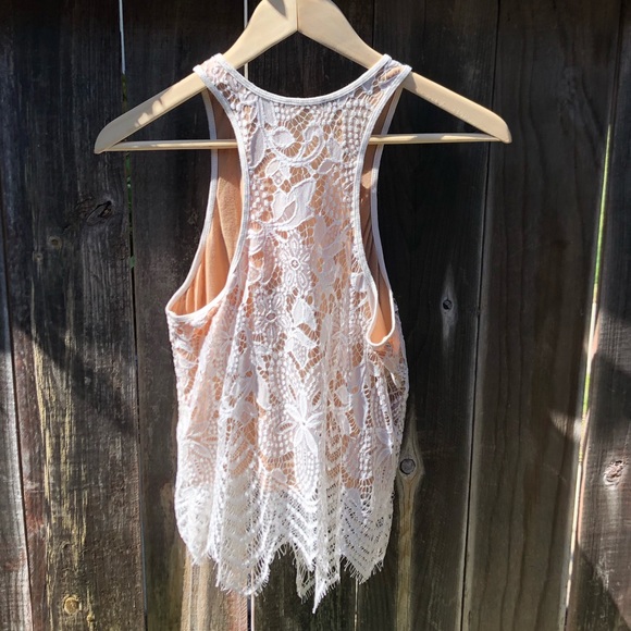 Express - White Lace Tank Top - Size Small Petite - Picture 3 of 15